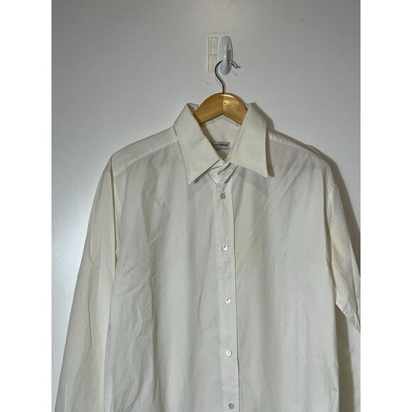 Dolce & Gabbana Mens White Button-Up Dress Shirt Size 44 17 1/2 - Picture 2 of 9